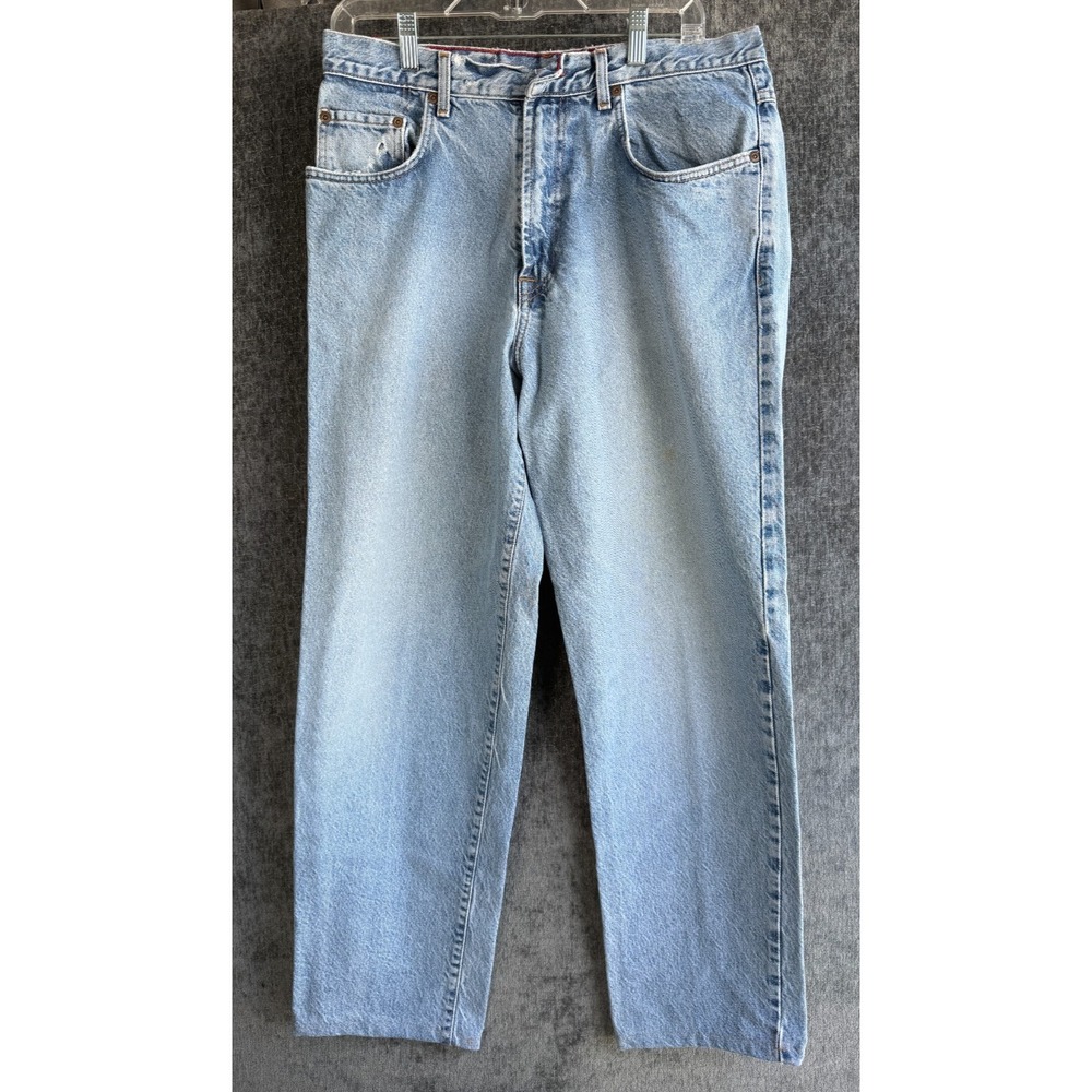 Vintage Lucky Brand Dungarees Mens 34 Blue Jeans Made In USA Missing Button TLC